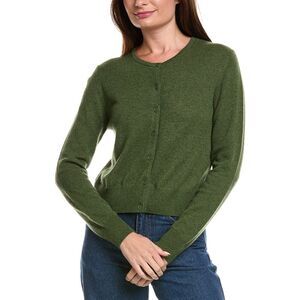 Forte Cashmere Womens  Cropped Cashmere Sweater, Green